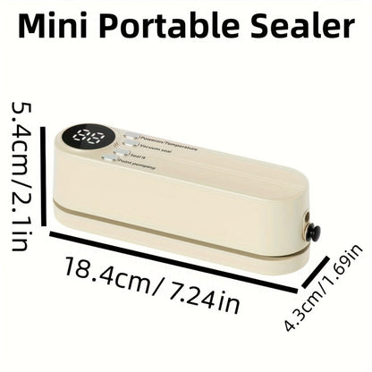 Vacuum Food Sealer Machine USB Rechargeable – Portable One-Touch Automatic Food Vacuum Sealer with Inflation Mode & Digital Display for Kitchen Freshness, Camping, Office & Home Use