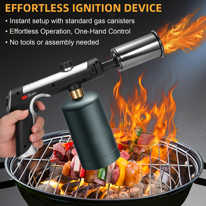 Handheld Propane or MAPP Torch with Trigger Ignition, Flame Control and Black or Golden Finish