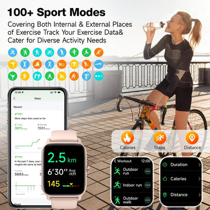 Smartwatch – with Built-in Alexa FAWEIO 1.8" HD Touch Screen, Bluetooth Calling, 100+ Sport Modes, Fitness Tracker Heart Rate Sleep…