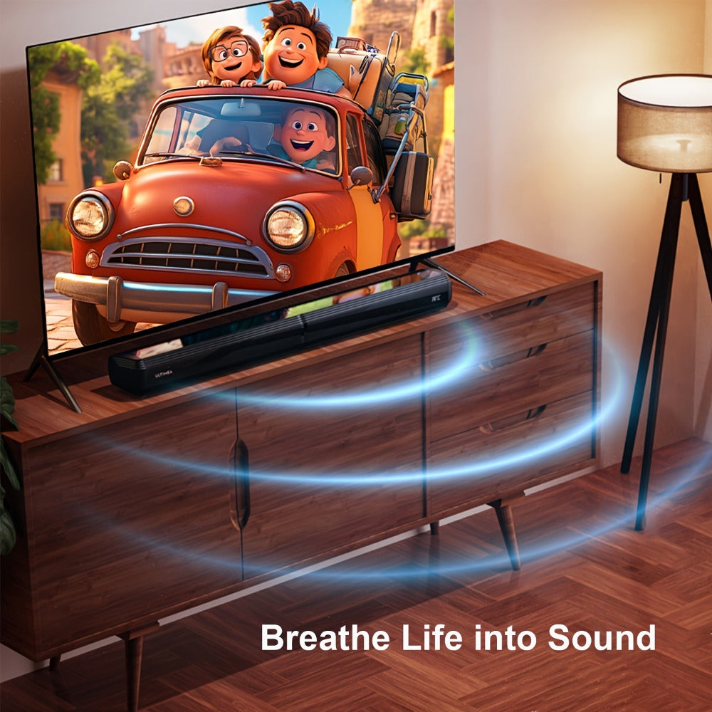 ULTIMEA 2.2ch Detachable TV Soundbar 100W Peak Power Bluetooth 5.3 Bass Adjustable 3 EQ Modes Optical ARC AUX Wall Mount Sound Bar for Smart TV Home Theater