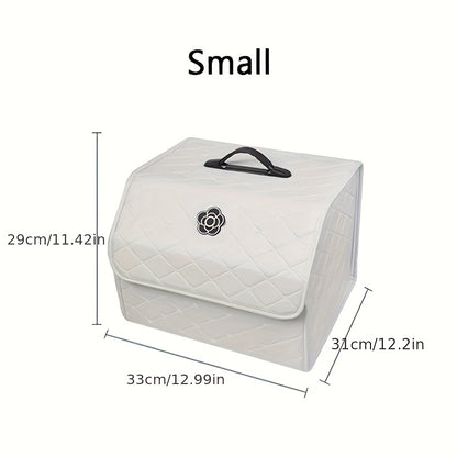 Foldable Car Trunk Storage Box – Large Capacity Collapsible Cargo Organizer for Car Interior, SUV & Trunk | Black & White, Small & Large