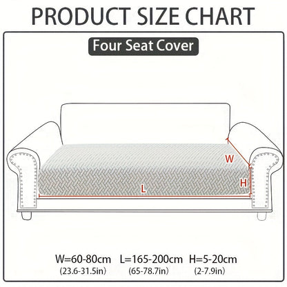 Jacquard Stretch Sofa Cover Non-Slip | Elastic Wear-Resistant Couch Slipcover, Polyester Jacquard Fabric, 1 to 4 Seat Sectional L-Shape, Armrest Backrest, Machine Washable