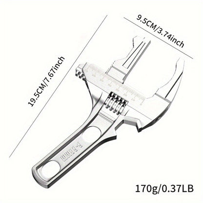 Adjustable Double-Ended Bathroom Wrench for Sink, Faucet and Pipe Work in Black or Silver Finish