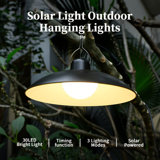 Solar Pendant Light Indoor Outdoor Hanging Light Fixture 3200mAh Rechargeable - 3 Brightness Modes Remote Control 2 LED Bulbs Warm & Cool White for Patio Gazebo Pergola Shed Garage Barn Off-Grid