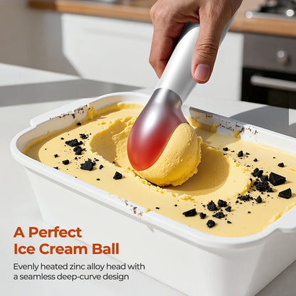 Electric Heated Ice Cream Scoop USB-C Rechargeable with 3 Temperature Settings 120°F 140°F 160°F IPX7 Waterproof Ergonomic Handle Gift for Ice Cream Lovers