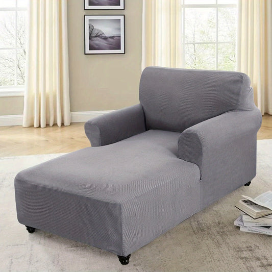 Chaise Lounge Cover Stretch Slipcover Jacquard Fabric Chair Sofa Protector for Living Room Bedroom Machine Washable Multi-Color
