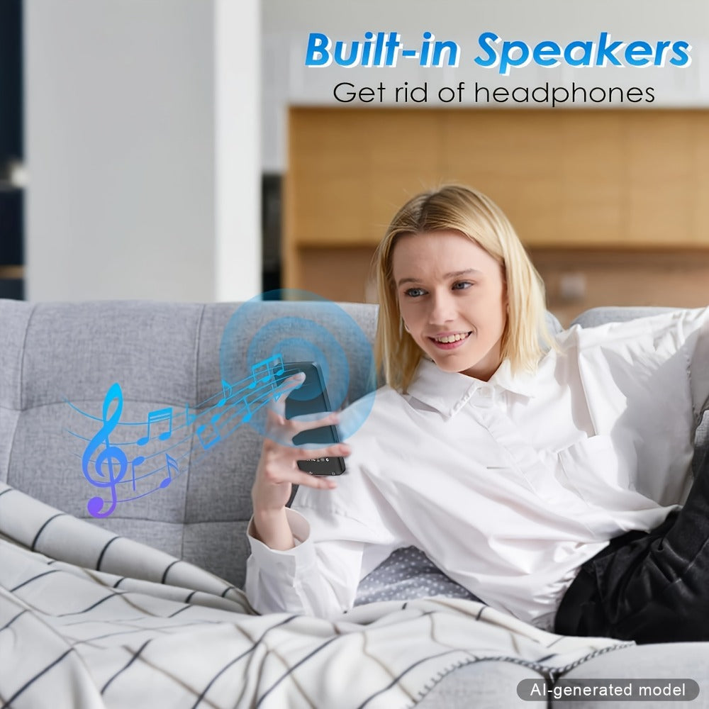 Bluetooth 5.0 MP3 Player with 64GB Micro SD Card, Built-In Speaker, FM Radio, Voice Recorder, E-Book & Photo Viewer, 1.8" Screen, Portable Music Player for Running Travel Gym – Black