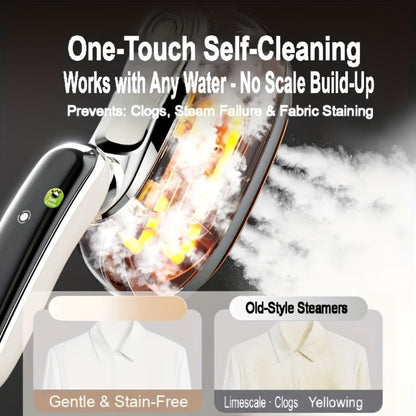 White 1300W Touchscreen Steam Iron with Five Settings, 160 mL Tank and Horizontal or Vertical Use