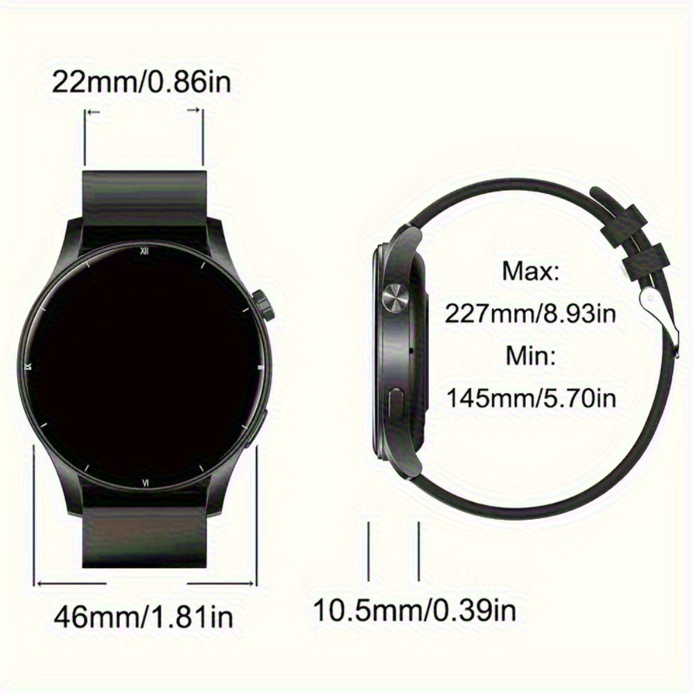Round Smartwatch 2.01" Extra Large Screen with Wireless Calling, 100+ Sport Modes, Sleep Monitor Heart Rate, Built-in Games Weather Calculator Pedometer, Unisex Smart Watch for Men Women – Black Silver 5 Styles