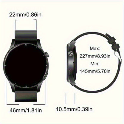 Round Smartwatch 2.01" Extra Large Screen with Wireless Calling, 100+ Sport Modes, Sleep Monitor Heart Rate, Built-in Games Weather Calculator Pedometer, Unisex Smart Watch for Men Women – Black Silver 5 Styles