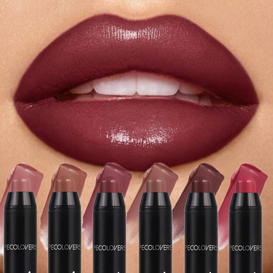 Red Lipstick Set 6pcs Waterproof — High Pigment Long-Lasting Lip Color with Moisturizing Balm, Bold Red Berry Coral Shades for All Skin Tones, Daily & Special Occasion Makeup Gift