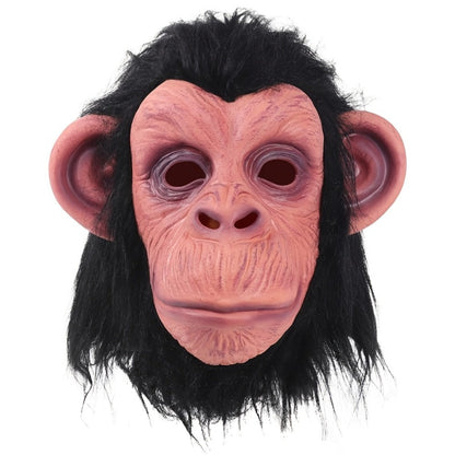 Costume Accessories Full-Head Gorilla Mask with Two Latex Animal Face Styles for Costume Wear