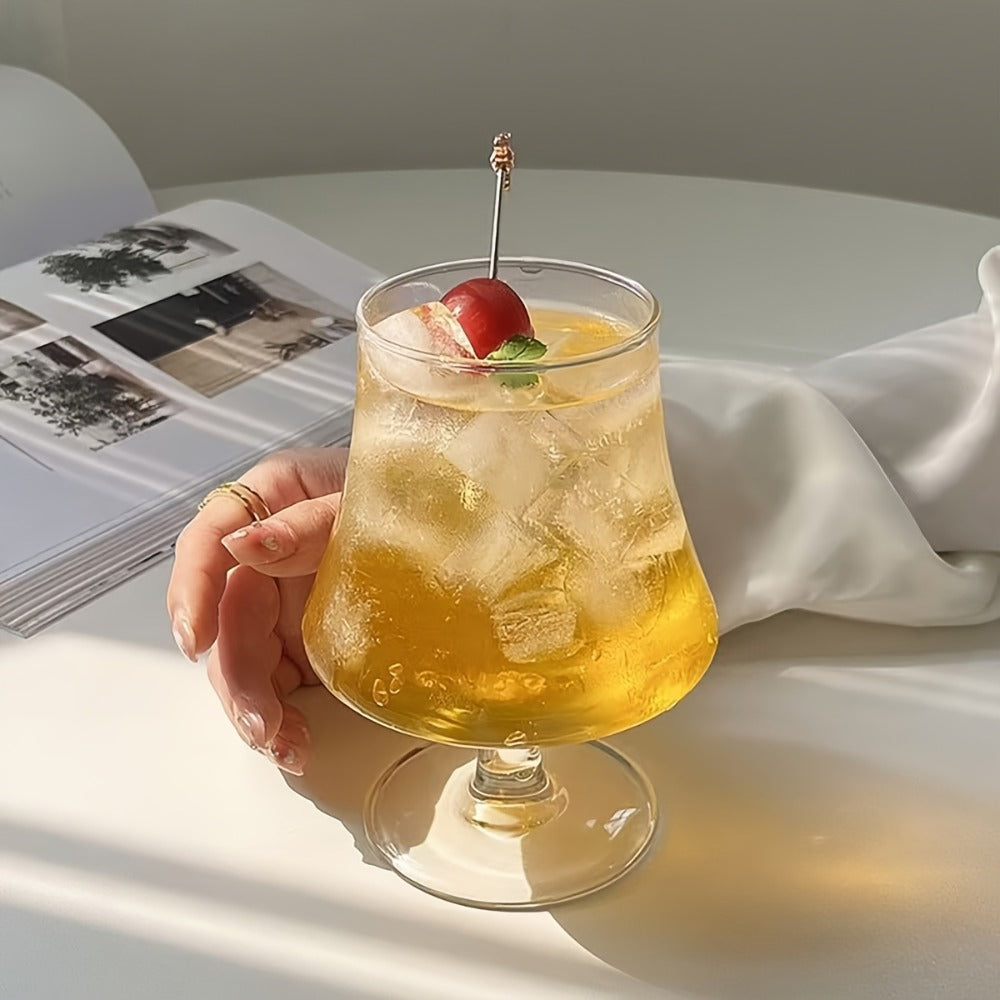 Four-Piece Short-Stem Cocktail Glass Set with Flared Clear Bowls and Rounded Bases for Home Bar Service