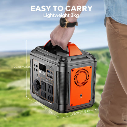 Portable Power Station 296Wh 300W with AC, DC, USB, LED Light and Optional 60W Solar Panel