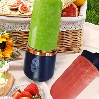 Portable Blender Family with Slim Digital Purple or White Models and Blue or Pink Double-Cup Options
