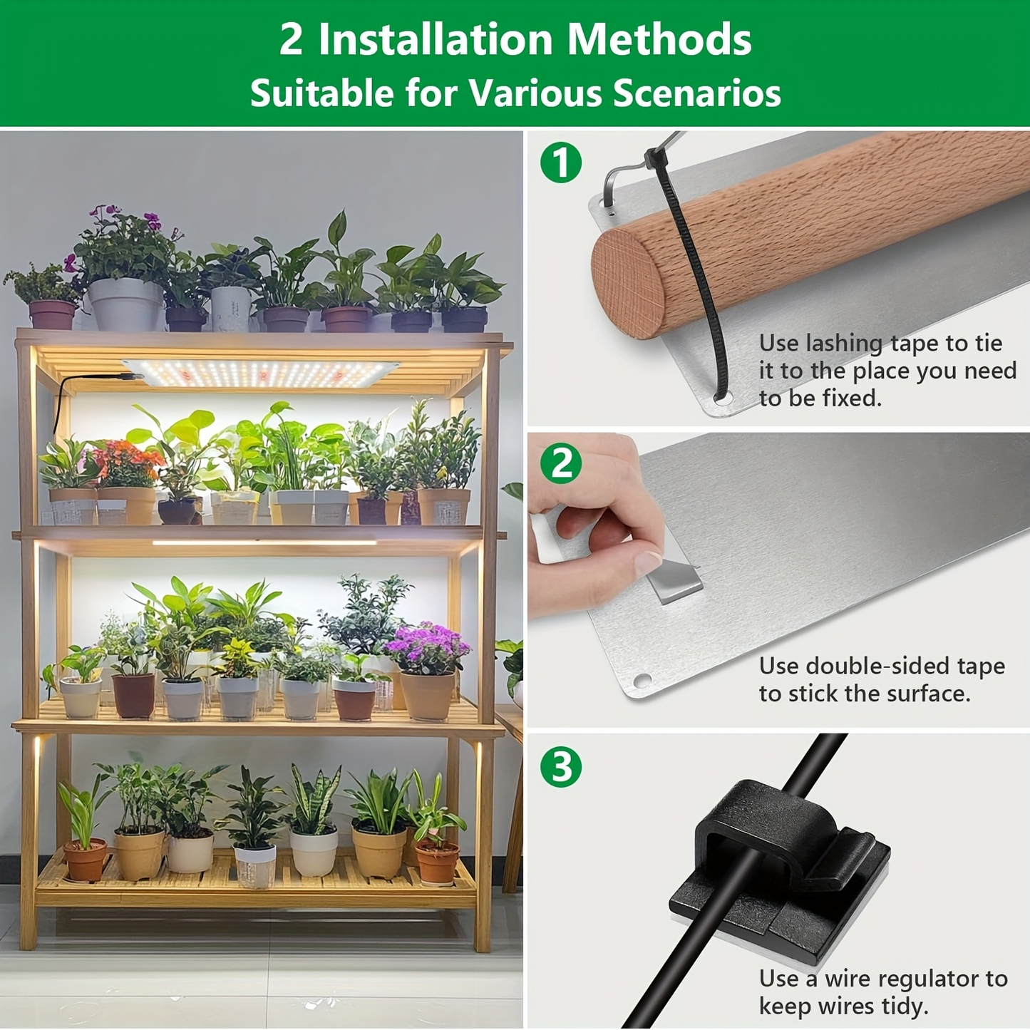 540 LED Grow Light Panel Full Spectrum | 3 Lighting Modes 10 Dimmable Levels 3 Timer Settings Under Cabinet | Indoor Plant Light 2 or 4 Pack