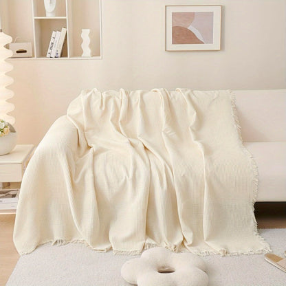 Sofa Throw Cover with Tassels Scratch Resistant Breathable Couch Blanket Slipcover Multifunctional All Season Settee Cover for Living Room Bedroom - Multiple Sizes and Colors