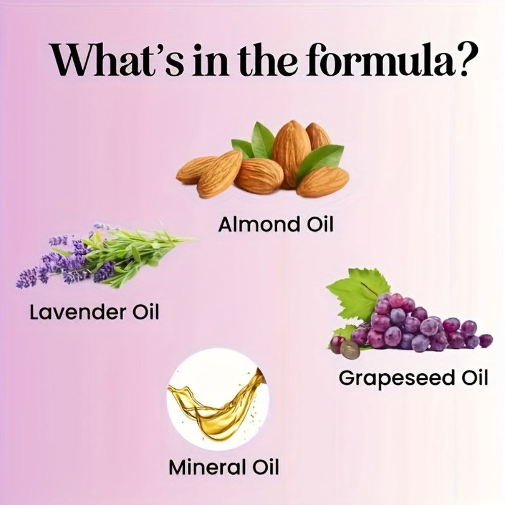 Lavender-Labeled Massage Oil in One or Three 236 ml Bottles with Pour Caps for Body-Care Routines