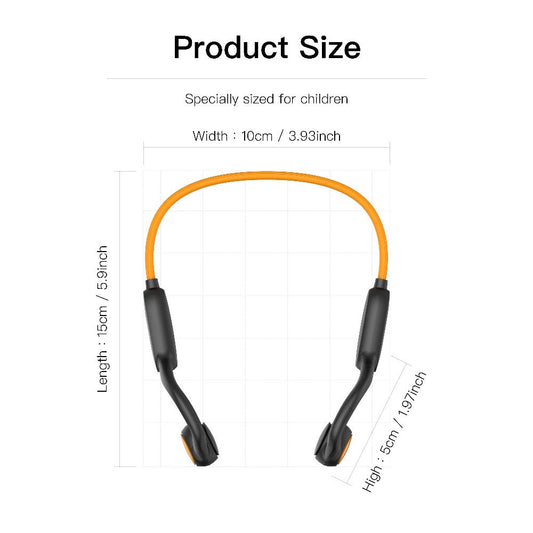 Kids Open Ear Headphones Air Conduction Wireless Bluetooth Headset Mic 20H Playtime Safe Hearing Protection Stereo Sound School Sports Outdoor Children Earphones Orange Red Green