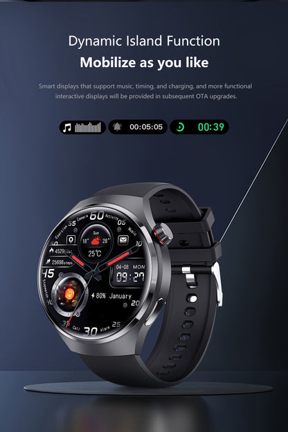 Smart Watch 360x360 Round Display with GPS, NFC, Wireless Calling and Five Strap Options for Men