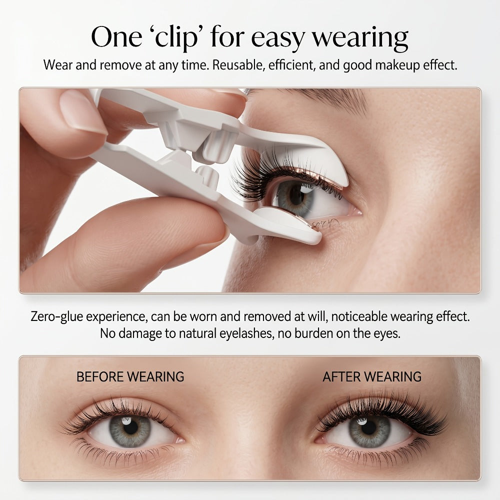 INMASIT Magnetic False Eyelashes Set with Round Storage Case and Applicator in Black or Pink