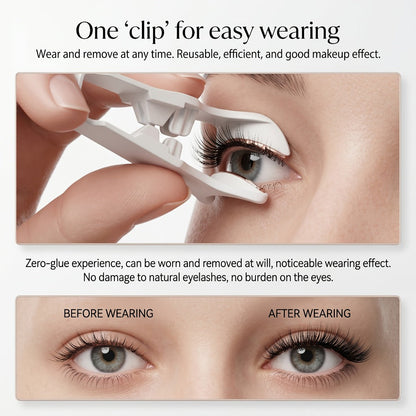 INMASIT Magnetic False Eyelashes Set with Round Storage Case and Applicator in Black or Pink
