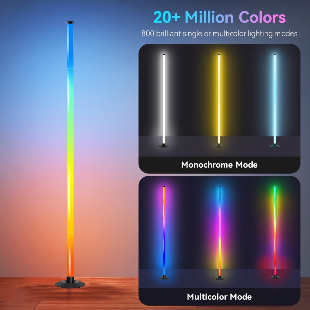 Smart LED Floor Lamp Modern Minimalist for an Everyday Personal Care Routine, with the Listed Configuration