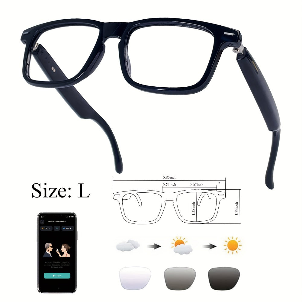 Smart Glasses 160-Language Translation Eyewear with Bluetooth 5.3 Open-Ear Audio and 18 Frame Options