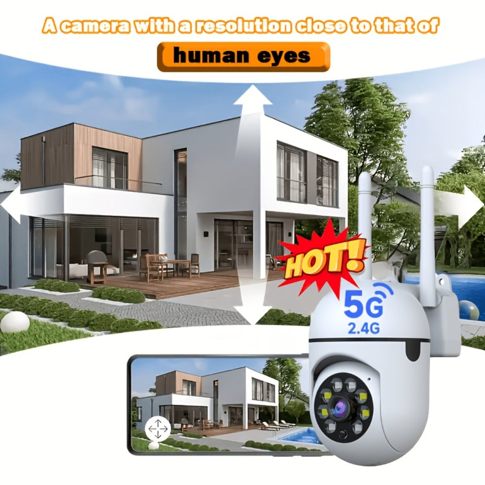 355° Pan Tilt WiFi Security Camera 2 Pack with AI Motion Detection – Full Color Night Vision, Two-Way Audio, Dual Band 2.4GHz & 5GHz, Indoor Wireless Camera Cloud & SD Storage