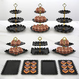 Black 10-piece Cake Stand Set