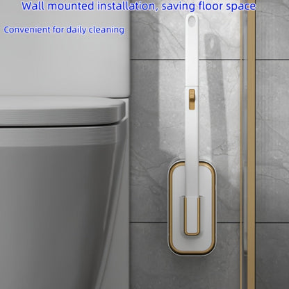 Wall-Mounted Toilet Brush Set with Eight Disposable Heads in White or Grey Checkout Color Options