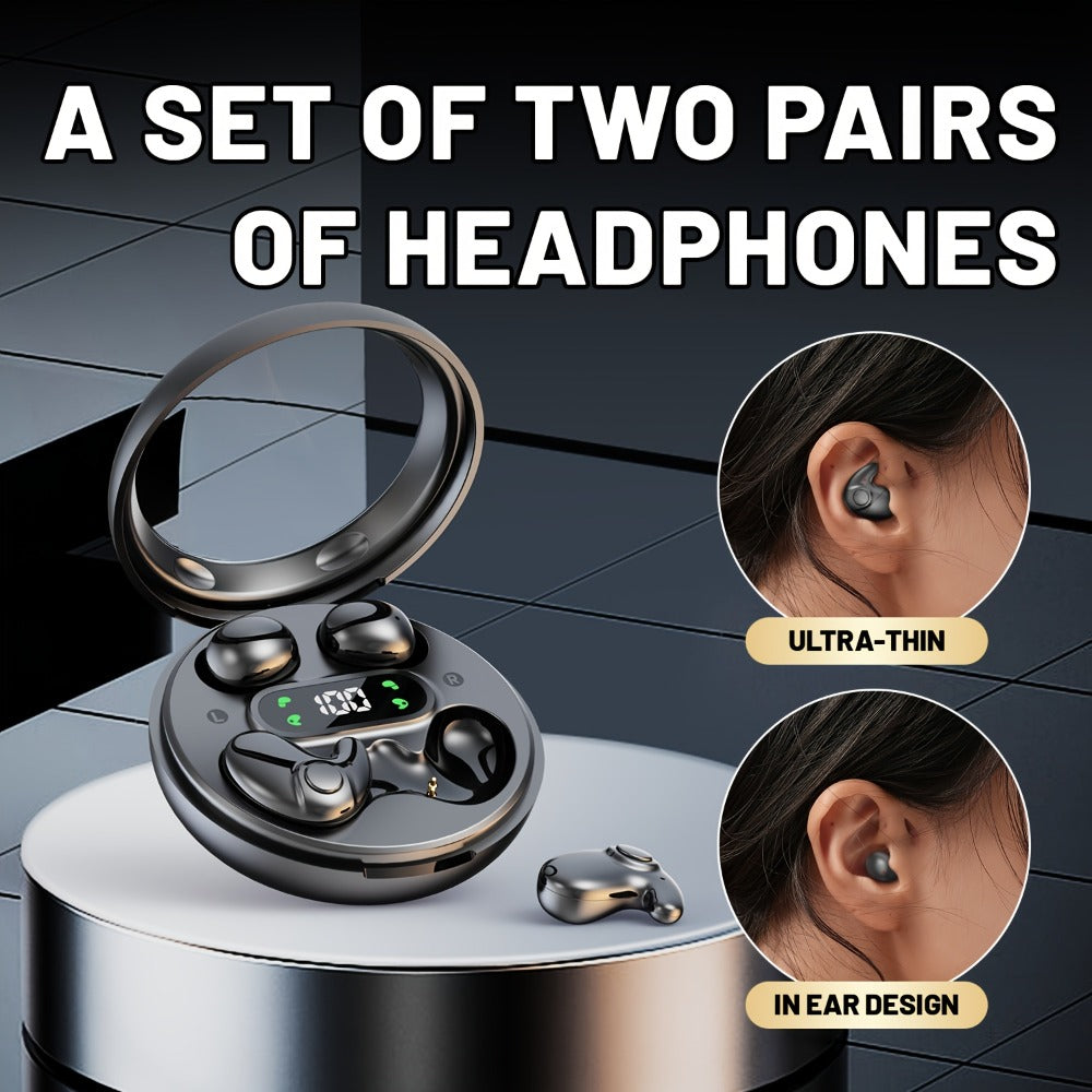 2-in-1 Wireless Earphones Couples Shared Audio Long Battery Life Clear Sound TV Movies Music Running Type-C Charging Condenser Mic Semi-Open iOS Android