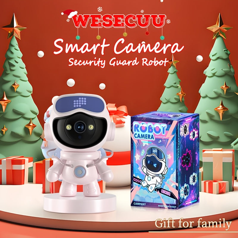 Security Camera 3MP Robot-Style Indoor Model with 360 Pan-Tilt, Auto Motion Tracking and Two-Way Audio