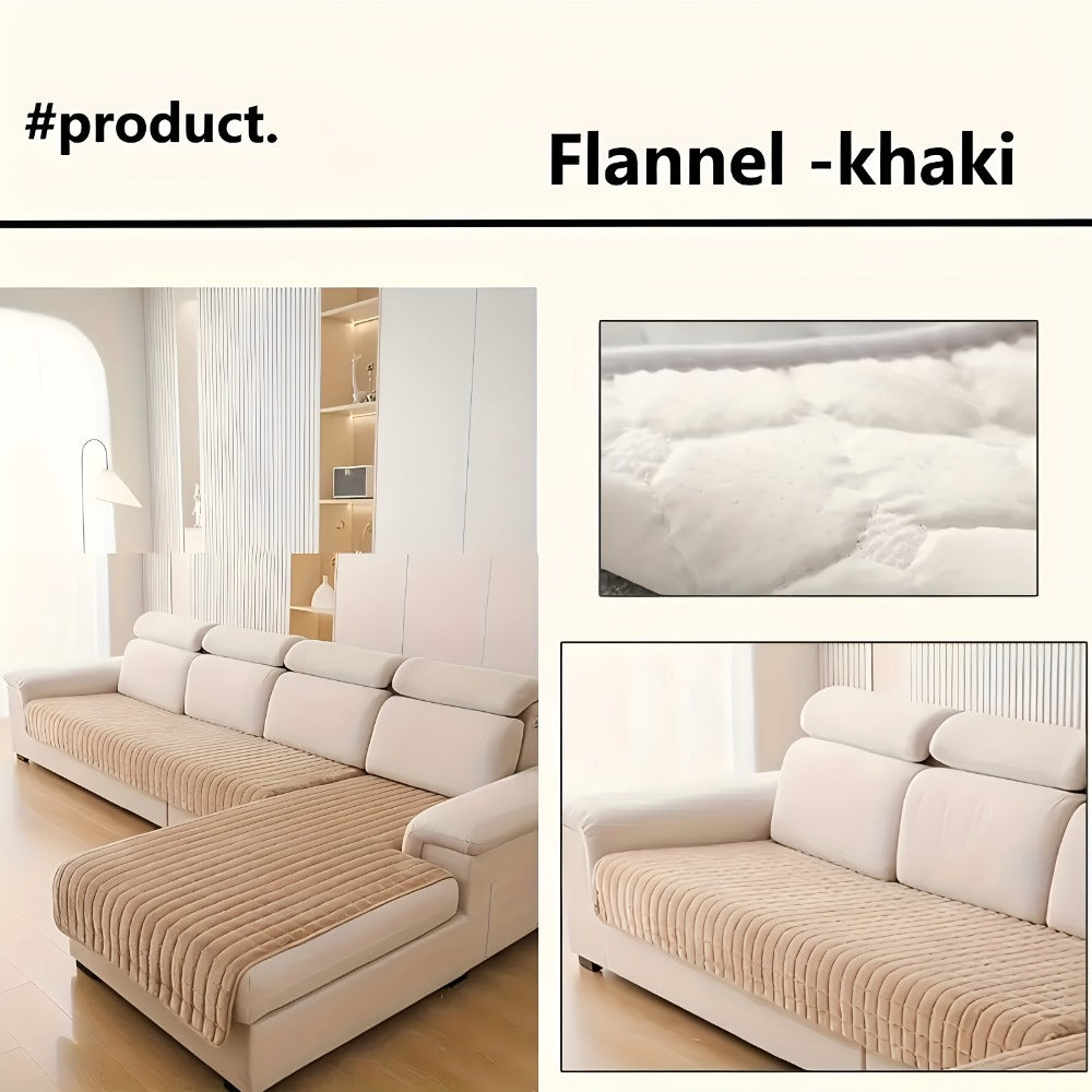 Sofa Cover Quilted-Texture Two-Piece Set with 35.4 x 82.7 and 35.4 x 62.9-Inch Panels in Five Colors