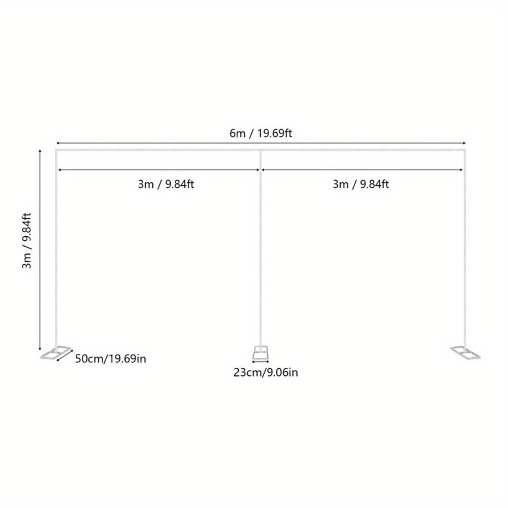 20x10 Ft Heavy Duty Backdrop Stand Pipe Kit with Weighted Stainless Steel Bases, 15-Pole Curtain Frame Drape Kit for Wedding Ceremony Party Photography Studio Trade Show Stage Event Backdrop