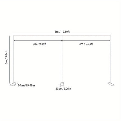 20x10 Ft Heavy Duty Backdrop Stand Pipe Kit with Weighted Stainless Steel Bases, 15-Pole Curtain Frame Drape Kit for Wedding Ceremony Party Photography Studio Trade Show Stage Event Backdrop