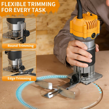 Wood Router Edge Trimmer 800W 6.1Amp Compact Hand Router Tool 35000RPM with Variable Speed, 1/4" Collet, Router Bit Set for Woodworking Slotting Carving Edge Treatment DIY Projects