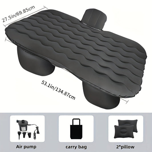 Car Inflatable Mattress Air Bed for Truck SUV MPV Back Seat with 2 Pillows Portable Camping Air Mattress for Road Trips Hiking Backpacking Outdoor Travel Black Dark Blue
