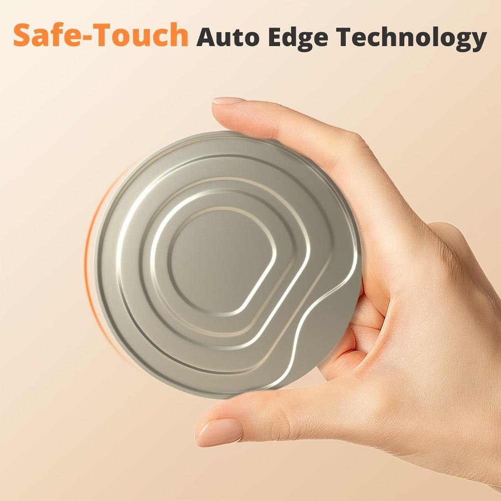 Low-Profile One-Touch Can Opener with Round Start Button in Two Cordless Color Designs, Red or Black