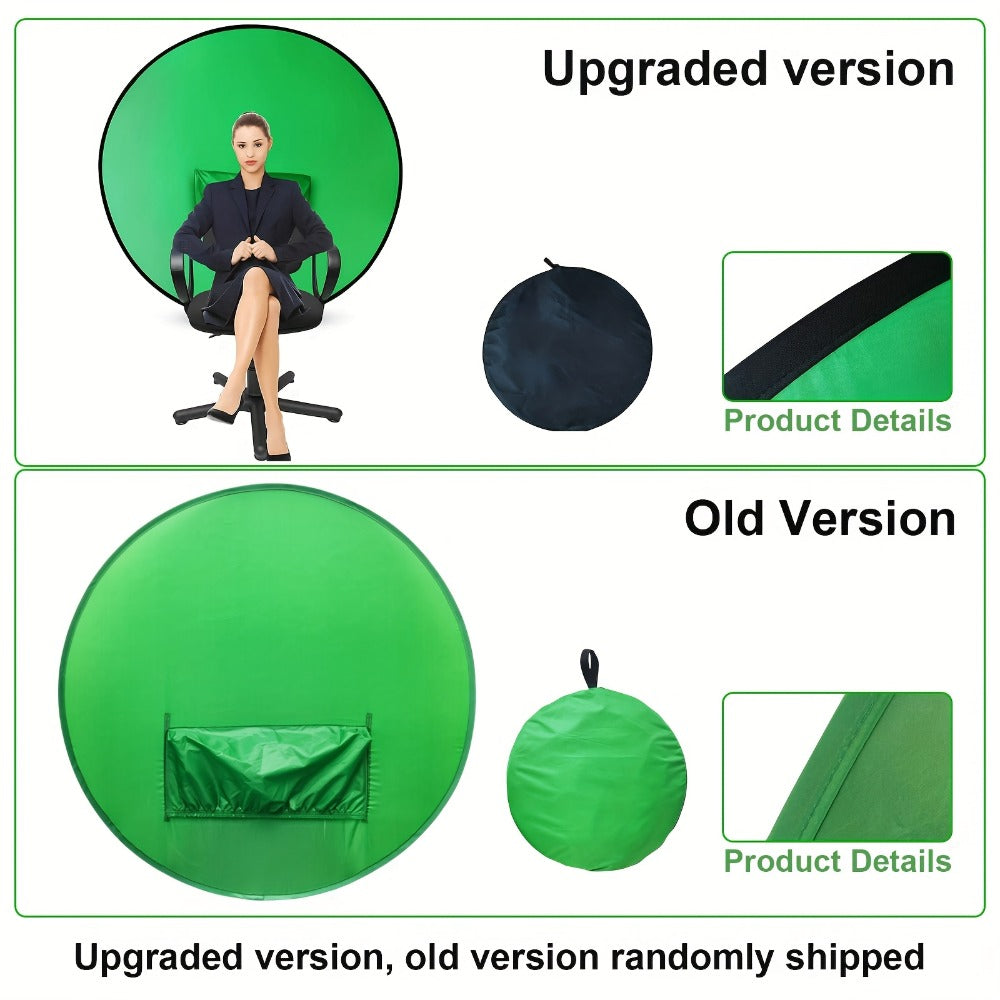 Foldable 43.3-Inch Green Screen with Chair Mount, Storage Bag and Collapsible Chroma Key Backdrop