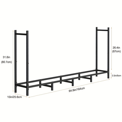 Firewood Rack | Heavy Duty Steel Indoor Outdoor Fireplace Patio Deck