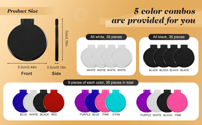 Makeup Mirror Set 10 or 21-Piece Royal Blue Folding Pocket Compacts with Round Glass, Flip Covers and Stand Function