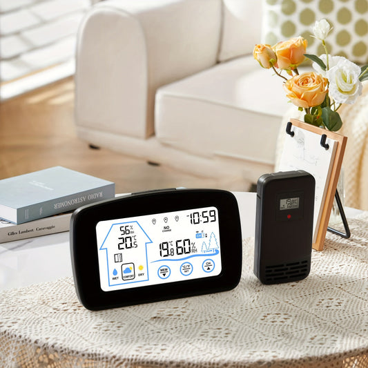 Digital Weather Station | Touch Screen Clock Thermometer Hygrometer