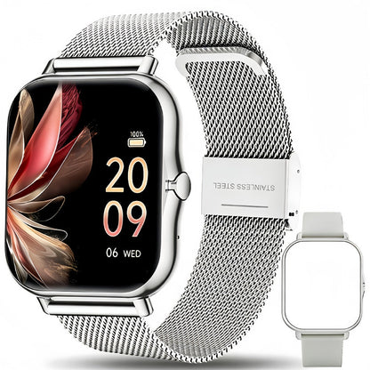 Calling Smartwatch for Men Women Heart Rate Monitor Sleep Tracker Multiple Sport Modes Music Control Weather IP67 Waterproof Magnetic Charging Android iPhone Compatible – Black Pink Silver Gold