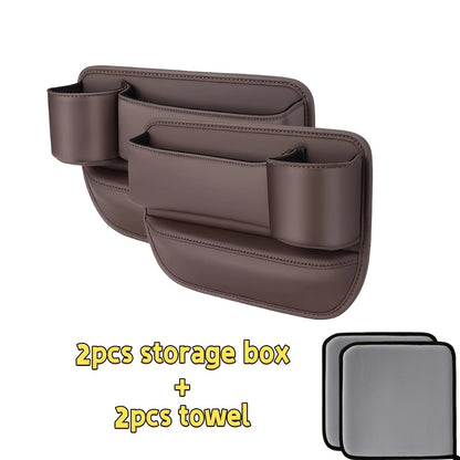 Seat-Gap Car Organizer with Cup Recess and Phone Storage in Four Color Pairs or Left-Side Black Pack