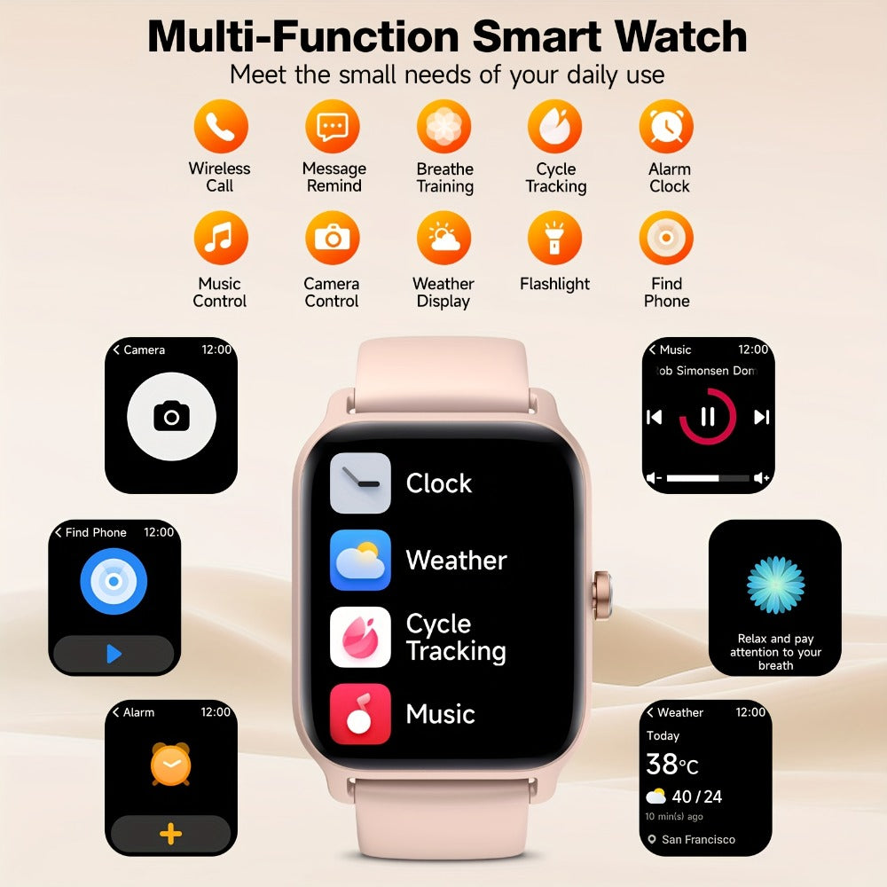Smartwatch – with Built-in Alexa FAWEIO 1.8" HD Touch Screen, Bluetooth Calling, 100+ Sport Modes, Fitness Tracker Heart Rate Sleep…