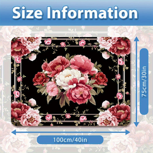 Car Cargo Mat Pink Peony Floral – Anti-Slip Washable Rear Trunk Pad, Wear-Resistant Pet Mat & Boot Liner for Car Interior, Universal Fit Vehicle Accessory