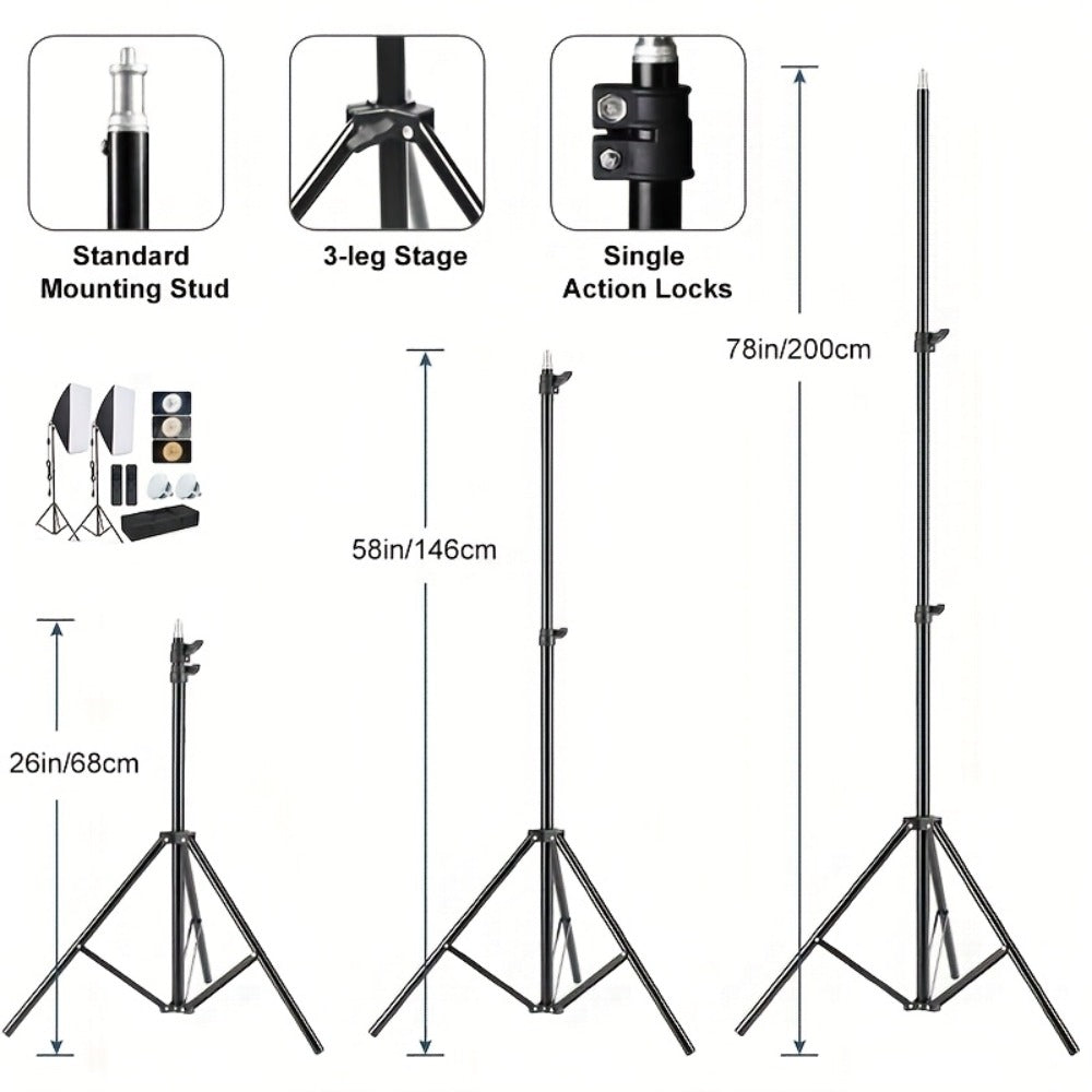 Softbox Photography Lighting Kit 2-Pack MOUNTDOG 19.7x27.5 Inch Continuous Lighting System 85W 5700K E27 LED Bulbs with Remote for Portrait Product Fashion Studio Photography