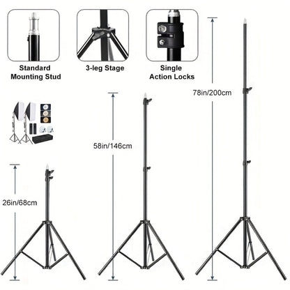 Softbox Photography Lighting Kit 2-Pack MOUNTDOG 19.7x27.5 Inch Continuous Lighting System 85W 5700K E27 LED Bulbs with Remote for Portrait Product Fashion Studio Photography