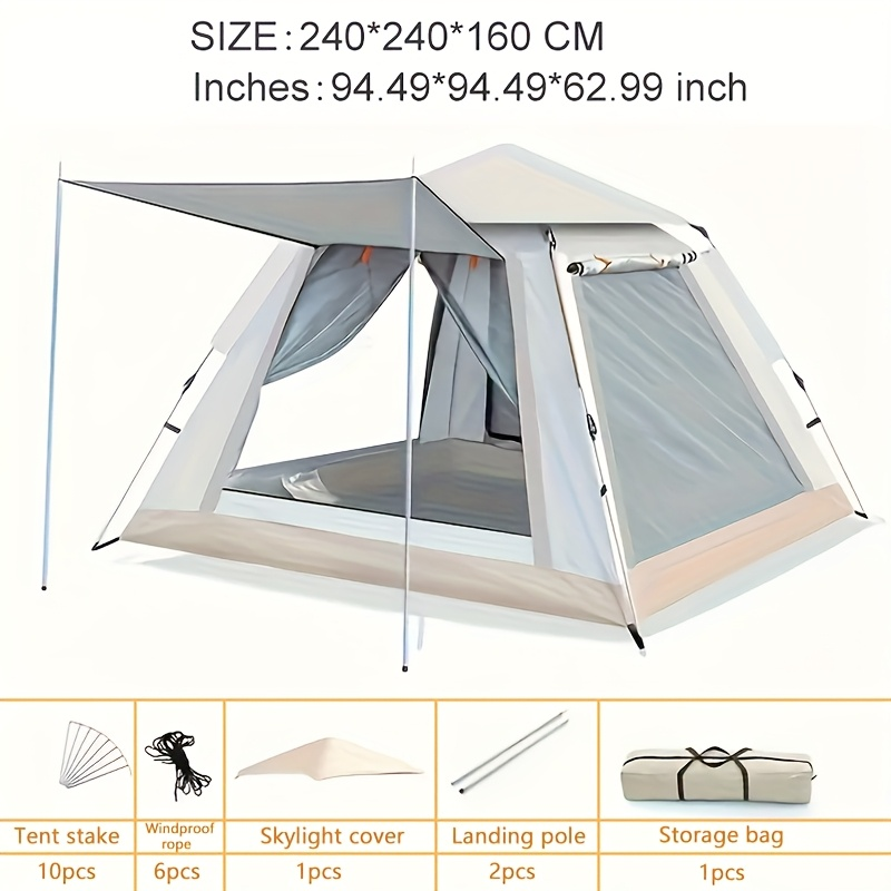 Family Camping Tent 4-6 Person Automatic Ventilated Sunshade Foldable